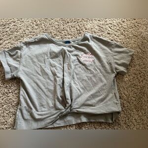 Preloved gray T-Shirt with Pink Graphic